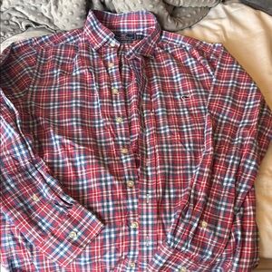 Vineyard Vines Red and Blue Plaid Shirt